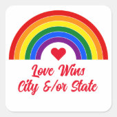 Pride Vlag Regenboog Vierkante Sticker (Voorkant)