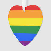 Pride vlag Regenboogstripes Heart Shaped Ornament (voorkant)