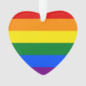 Pride vlag Regenboogstripes Heart Shaped Ornament (voorkant)