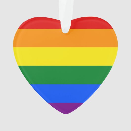 Pride vlag Regenboogstripes Heart Shaped Ornament (achterkant)