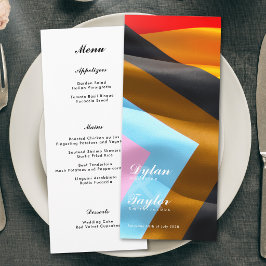 Pride-vlag typografie trouwfeest wit diner menu