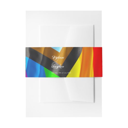 Pride-vlag typografie trouwuitnodiging uitnodigingen wikkel (Voorkant Voorbeeld)