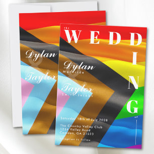 Pride-vlag typografie vet gay bruiloft kaart