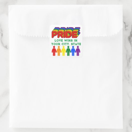 PRIDE Vlag Vierkante Sticker (Tas)
