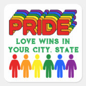 PRIDE Vlag Vierkante Sticker (Voorkant)
