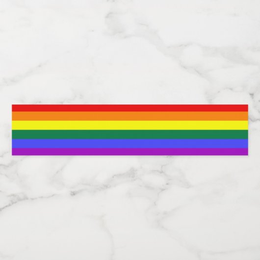 Pride-vlagregenboog Waterfles Etiket (Enkel label)