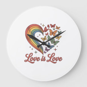 Pride Vlinder Hart Liefde Is Liefde Shirt Ontwerp_ Grote Klok