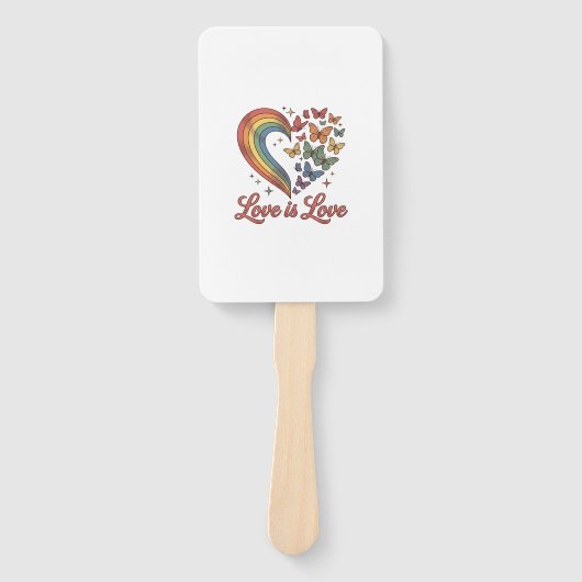 Pride Vlinder Hart Liefde Is Liefde Shirt Ontwerp_ Handwaaier (Voorkant)