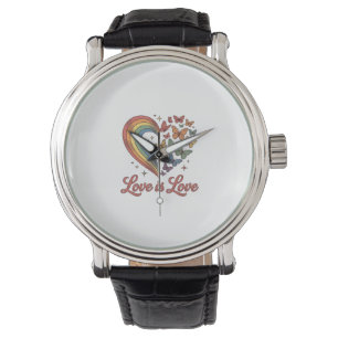 Pride Vlinder Hart Liefde Is Liefde Shirt Ontwerp_ Horloge
