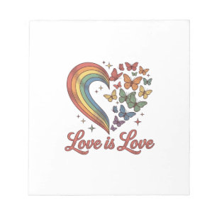 Pride Vlinder Hart Liefde Is Liefde Shirt Ontwerp_ Notitieblok