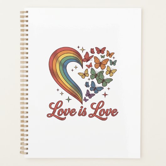 Pride Vlinder Hart Liefde Is Liefde Shirt Ontwerp_ Planner (Voorkant)