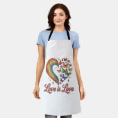 Pride Vlinder Hart Liefde Is Liefde Shirt Ontwerp_ Schort (Gedragen)