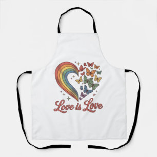 Pride Vlinder Hart Liefde Is Liefde Shirt Ontwerp_ Schort
