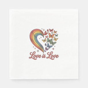 Pride Vlinder Hart Liefde Is Liefde Shirt Ontwerp_ Servet