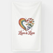 Pride Vlinder Hart Liefde Is Liefde Shirt Ontwerp_ Spandoek (Verticaal)