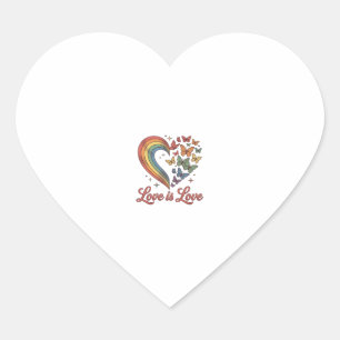 Pride Vlinder Hart Liefde Is Liefde Shirt Ontwerp_ Sticker