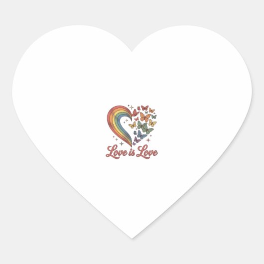 Pride Vlinder Hart Liefde Is Liefde Shirt Ontwerp_ Sticker (Voorkant)