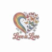 Pride Vlinder Hart Liefde Is Liefde Shirt Ontwerp_ Sticker (Voorkant)