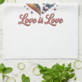 Pride Vlinder Hart Liefde Is Liefde Shirt Ontwerp_ Theedoek (Gevouwen)