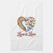 Pride Vlinder Hart Liefde Is Liefde Shirt Ontwerp_ Theedoek (Verticaal)