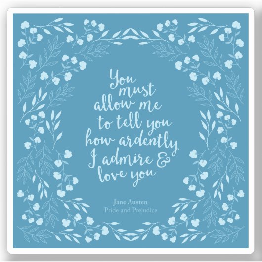 Pride & Vooroordelen Floral Love Confession Mr Dar Sticker (Voorkant)