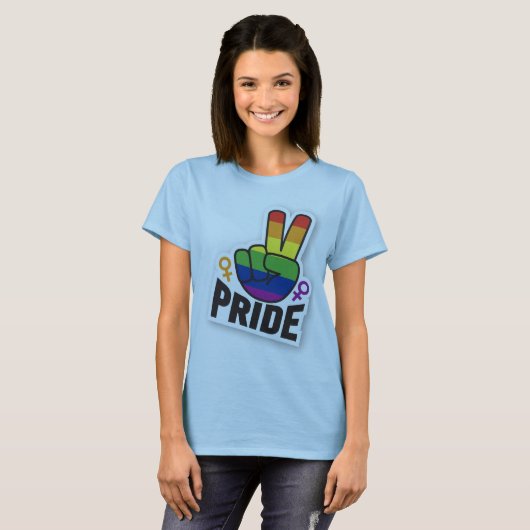 Pride Vrede blauwe vrouwen T-shirt (Voorkant volledig)