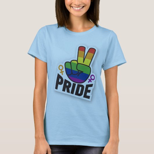 Pride Vrede blauwe vrouwen T-shirt (Voorkant)