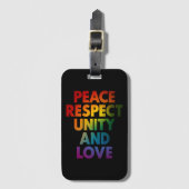 Pride Vrede Respect Eenheid En Liefde Bagagelabel (Voorkant (verticaal))