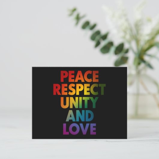 Pride Vrede Respect Eenheid En Liefde Briefkaart (Staand voorkant)