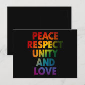 Pride Vrede Respect Eenheid En Liefde Briefkaart (Voorkant / Achterkant)