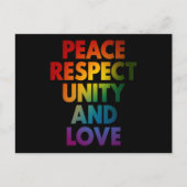 Pride Vrede Respect Eenheid En Liefde Briefkaart (Voorkant)