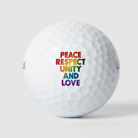 Pride Vrede Respect Eenheid En Liefde  Golfballen (Voorkant)