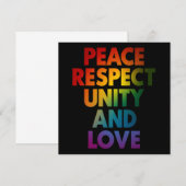 Pride Vrede Respect Eenheid En Liefde Kaart (Voorkant / Achterkant)