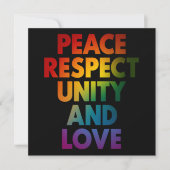 Pride Vrede Respect Eenheid En Liefde Kaart (Voorkant)