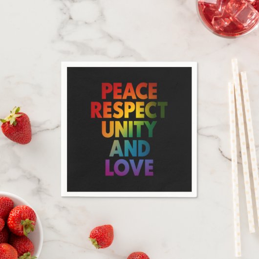 Pride Vrede Respect Eenheid En Liefde Servet (Insitu)