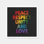 Pride Vrede Respect Eenheid En Liefde Servet (Voorkant)