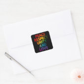 Pride Vrede Respect Eenheid En Liefde  Vierkante Sticker (Envelop)