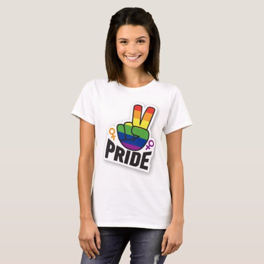 Pride Vrede witte vrouwen T-shirt (Voorkant volledig)
