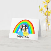 Pride Vriendschap Grote Heldere Regenboog Gelukkig Kaart (Gele Bloem)