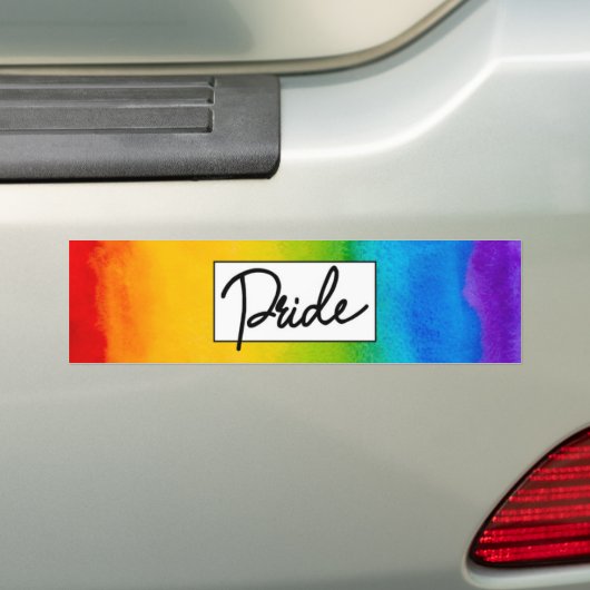 Pride Waterverf stijl Bumpersticker (Op auto)