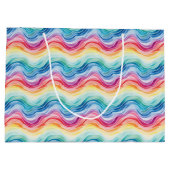 Pride Wavy Rainbow Stripes Pattern Groot Cadeauzakje (Achterkant)