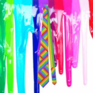 Pride Weave: geweven regenboogvlag Stropdas