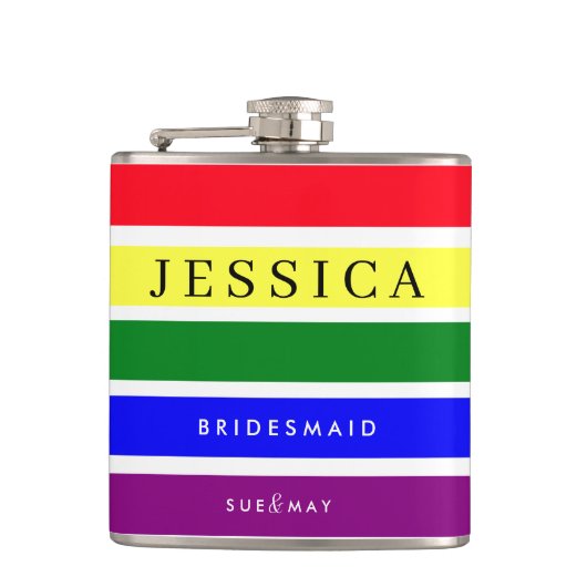 Pride Wedding Bruidsmeisje Hip Flask | Aangepaste  Heupfles (Voorkant)