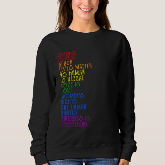 Pride Wetenschap Is Echte BLM Liefde Is Liefde Gra Trui (Voorkant)