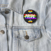 PRIDE wit tegen regenboogvlag en twee harten Ronde Button 5,7 Cm (In situ)
