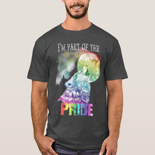 Pride Wolf LGB Gay Lesbian T-shirt (Voorkant)