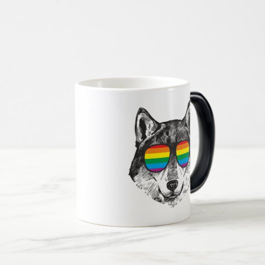 PRIDE WOLF Lgbt Gay Pride Flag Magische Mok (Voorkant rechts)