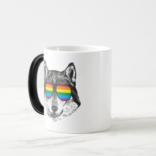 PRIDE WOLF Lgbt Gay Pride Flag Magische Mok (Voorkant links)