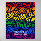 PRIDE WORD PATTERN KLEUR -.png Poster (Voorkant)