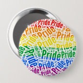 PRIDE WORD PATTERN KLEUR -.png Ronde Button 4,0 Cm (Voorkant /achterkant)